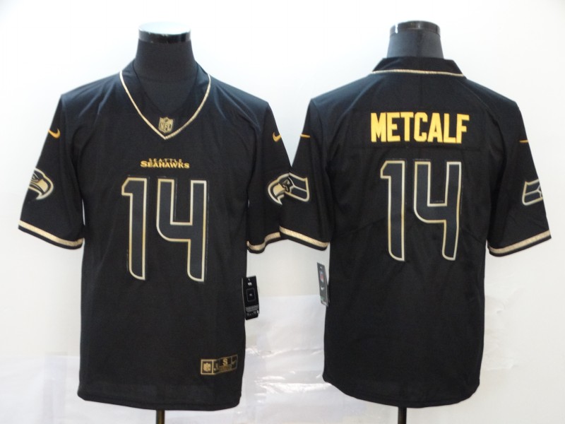 Men's Seattle Seahawks DK Metcalf #14 Black Alternate Jersey